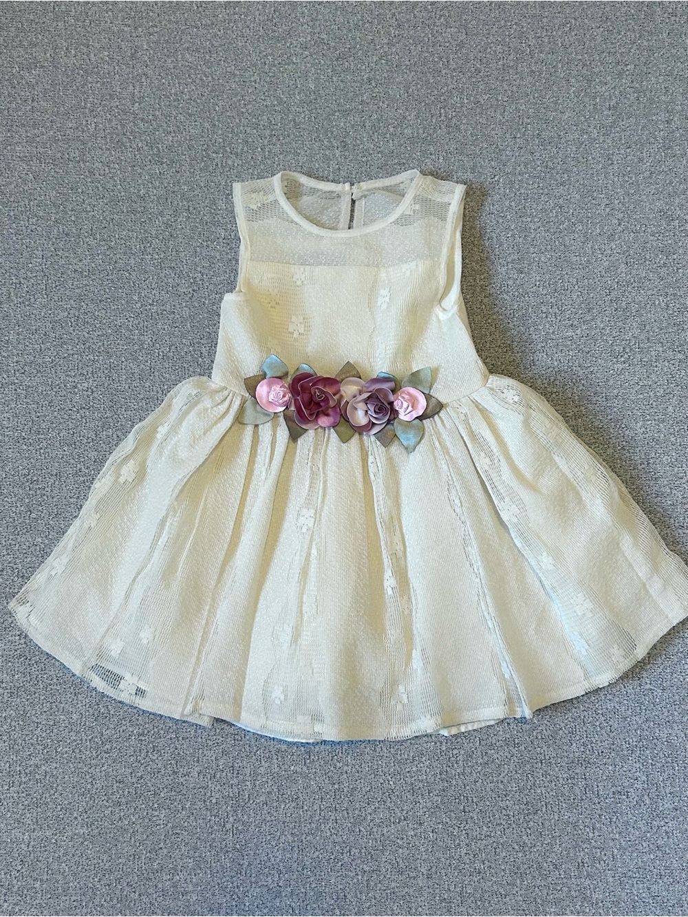 Pippa & Julie Toddler Girls Ivory Lace Dress 2T Flower Girl Easter Wedding Party